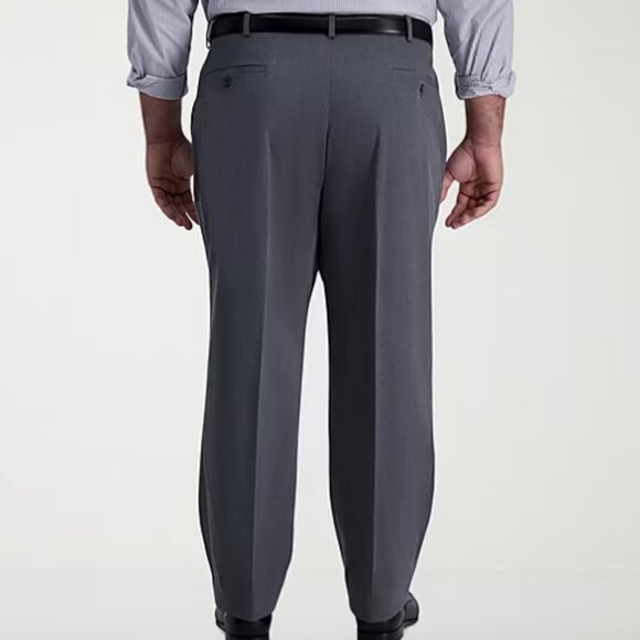 Haggar Iron Free Premium Khaki Mens Classic Fit Flat Front Pant, Sz 44x34 - Picture 4 of 4